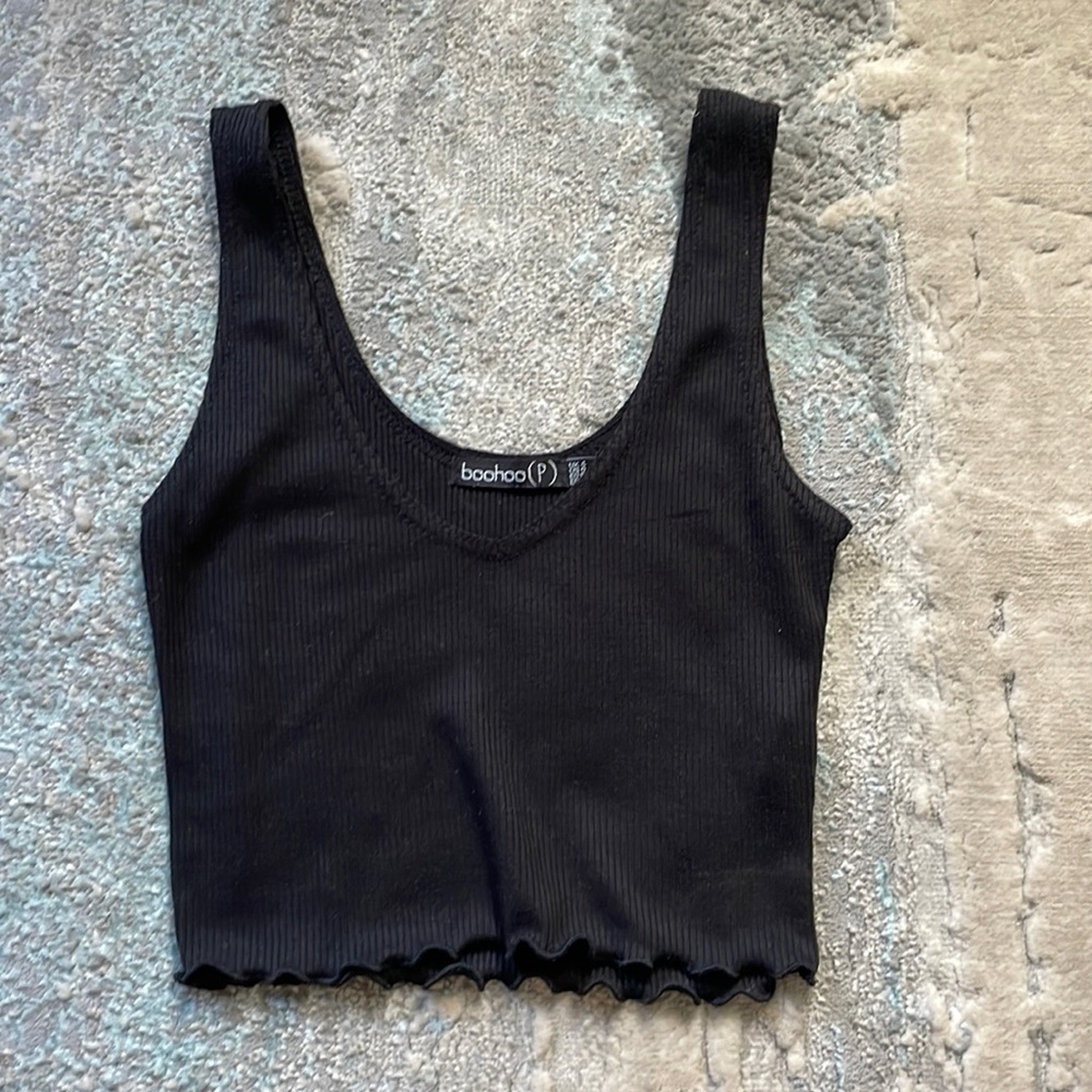 Very tight black crop top